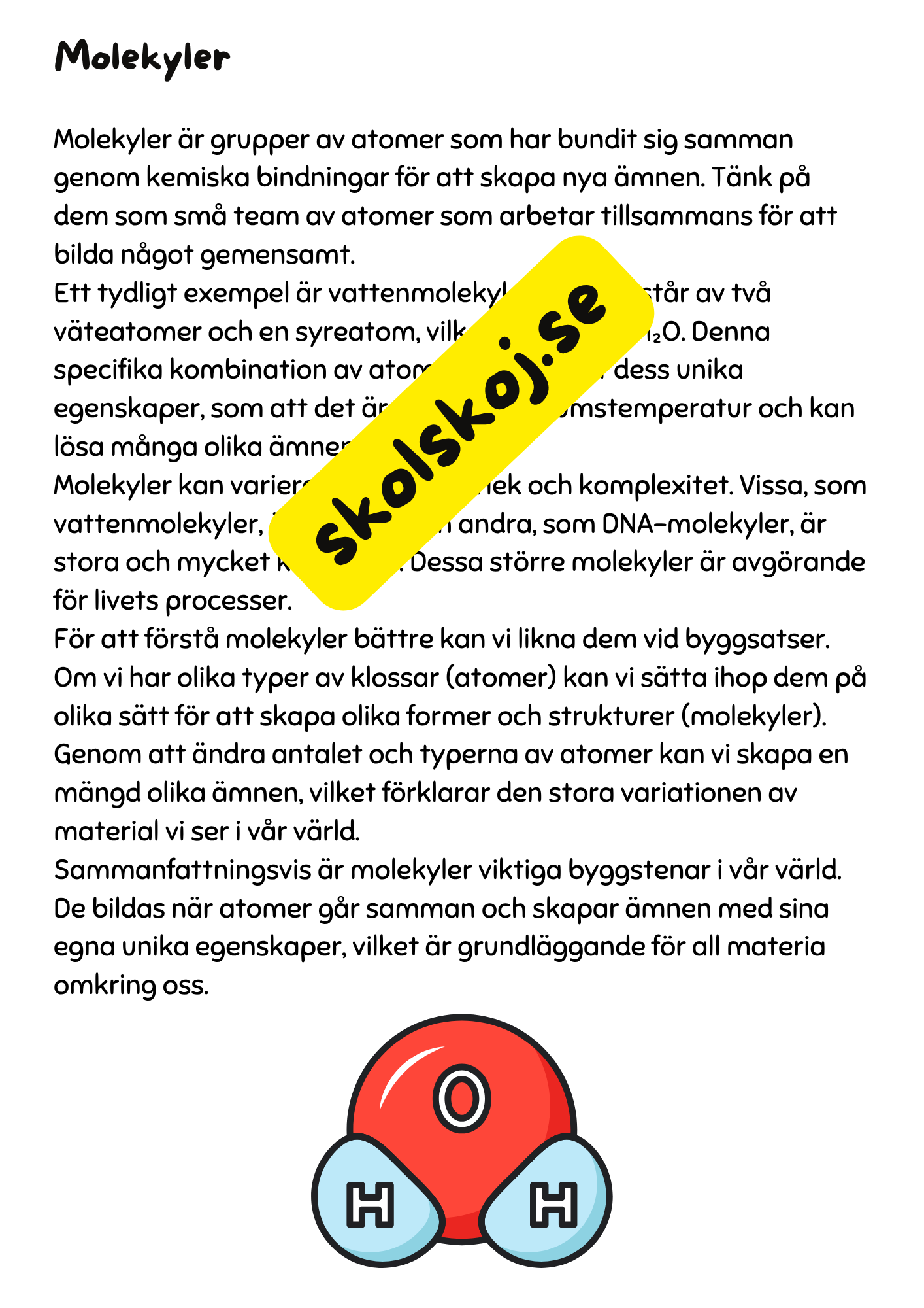 Atomer - Ämnens former och hur de förändras - Årskurs 4 - 6