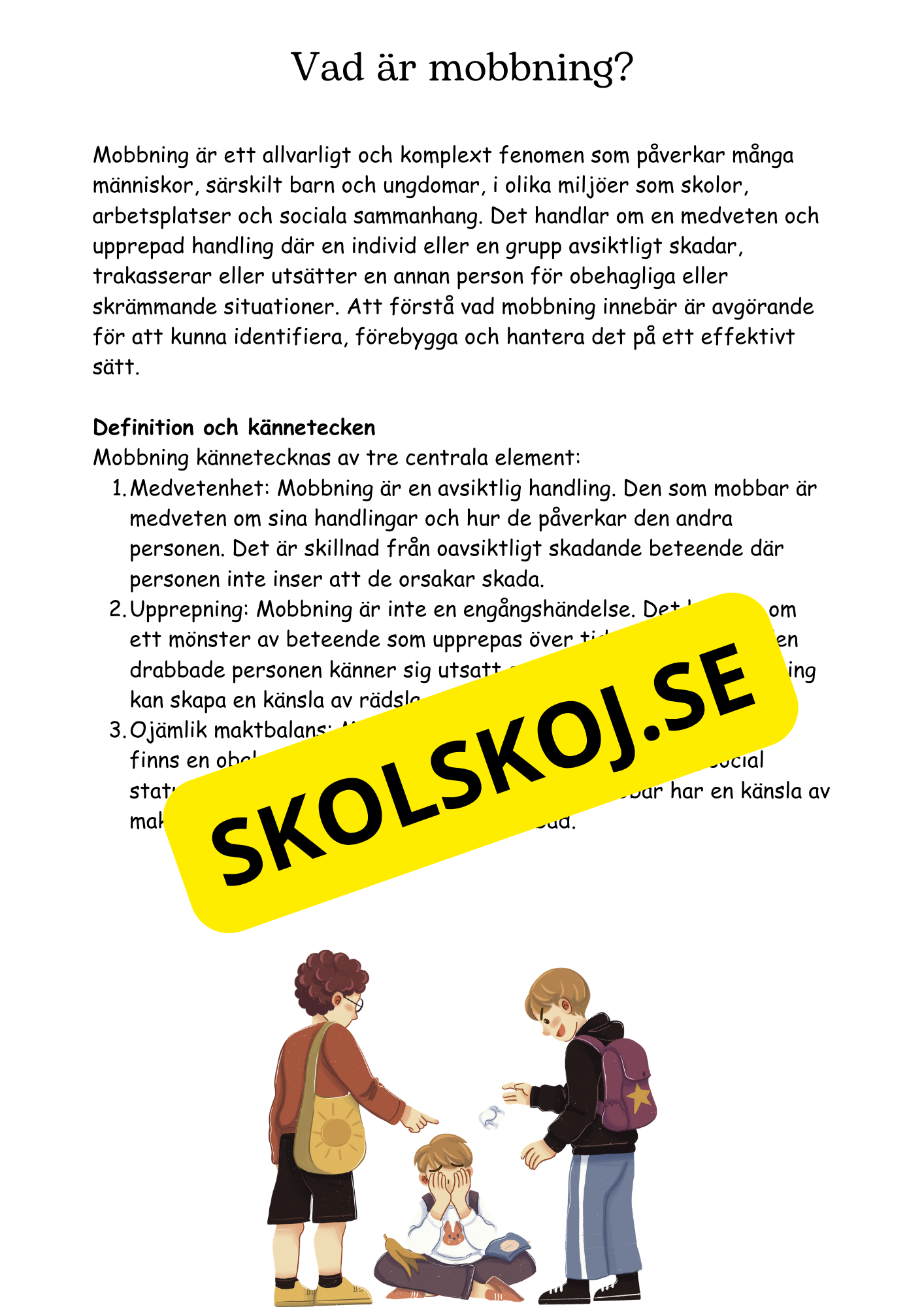 Att förstå och motverka mobbning (43 sidor)