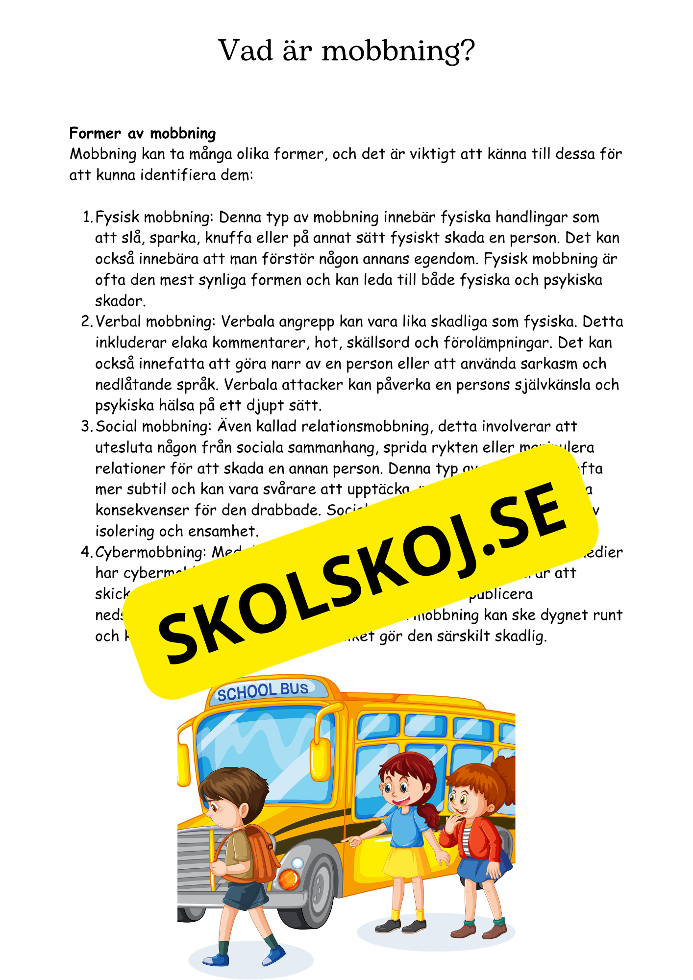 Att förstå och motverka mobbning (43 sidor)