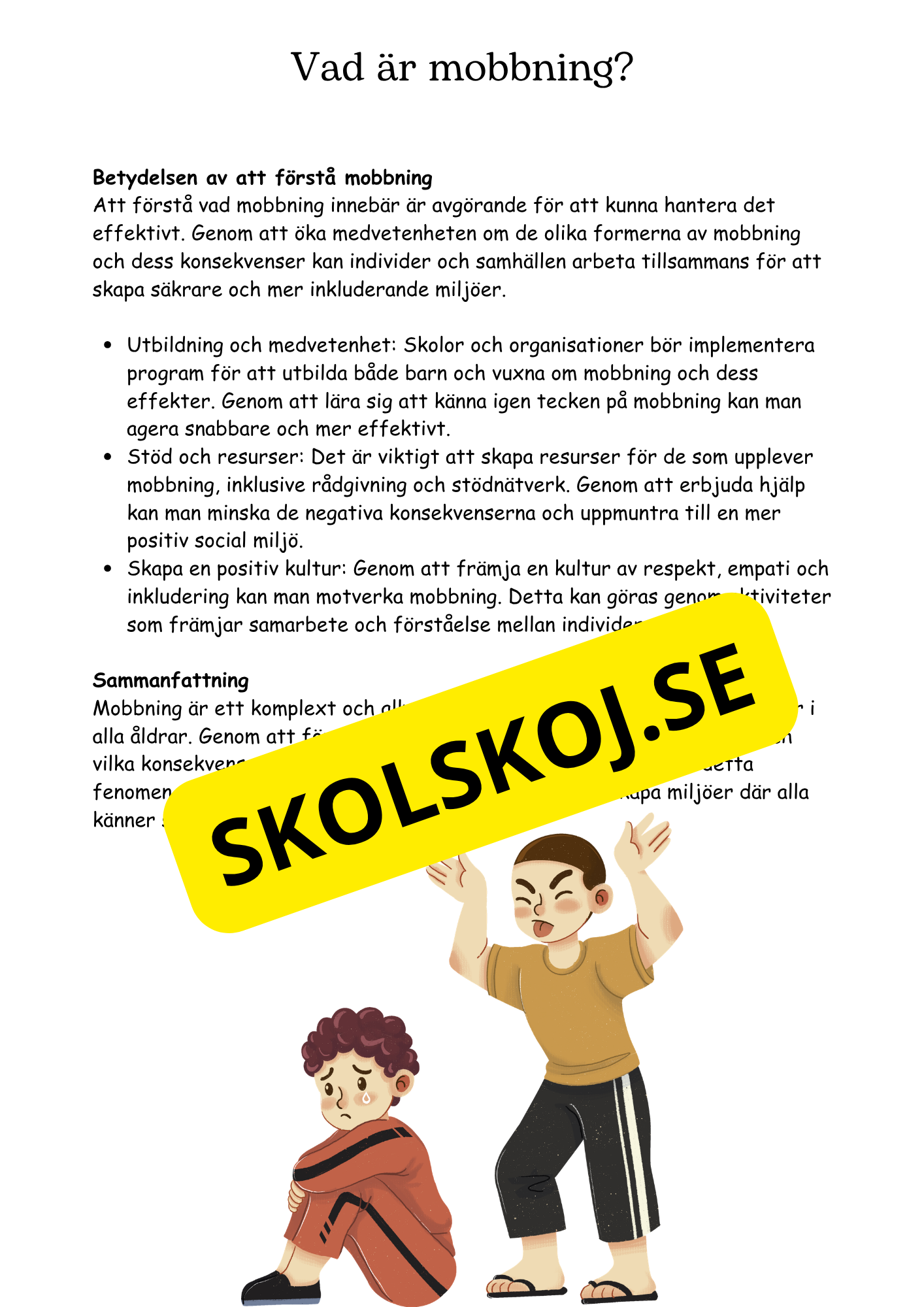 Att förstå och motverka mobbning (43 sidor)