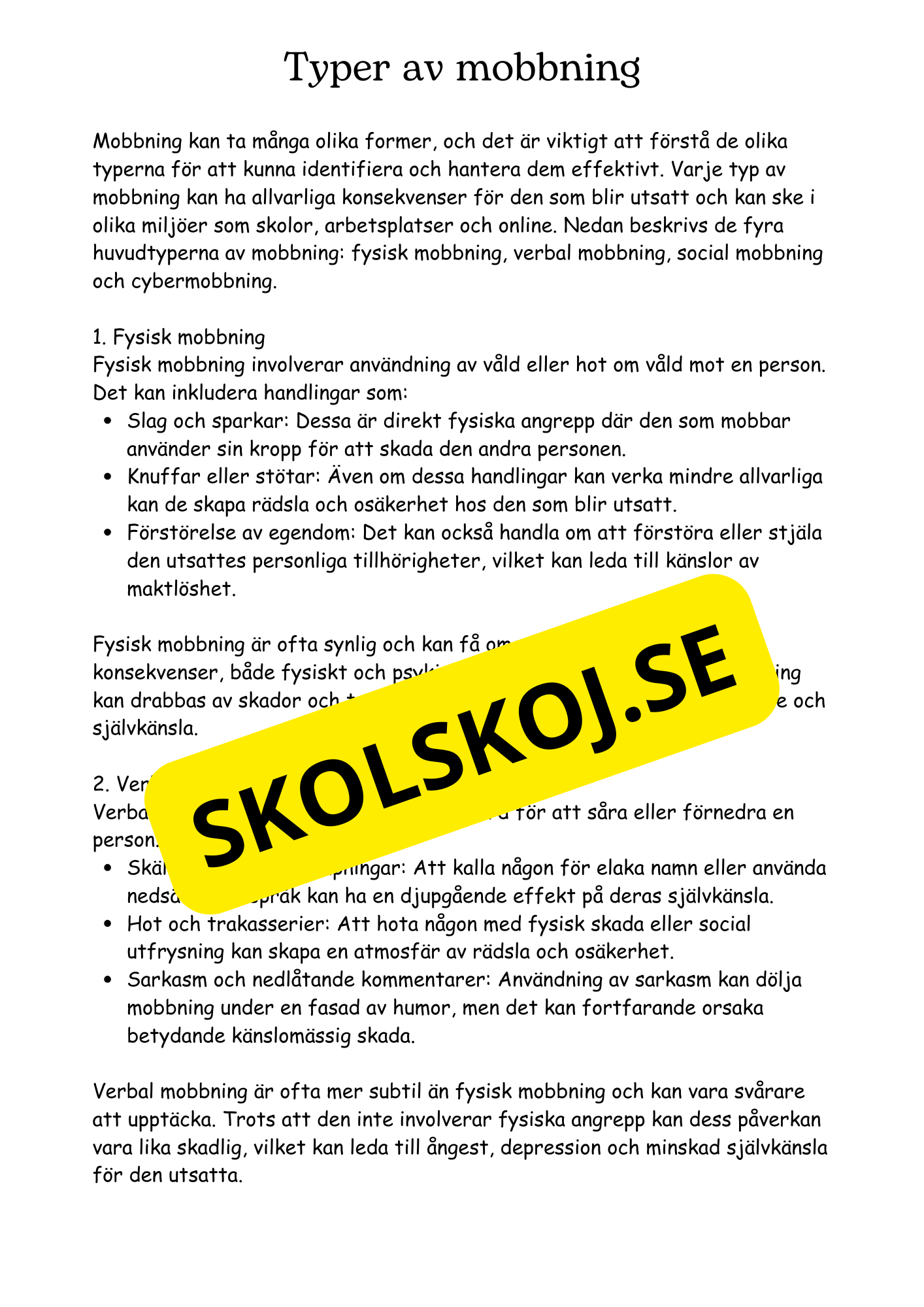 Att förstå och motverka mobbning (43 sidor)
