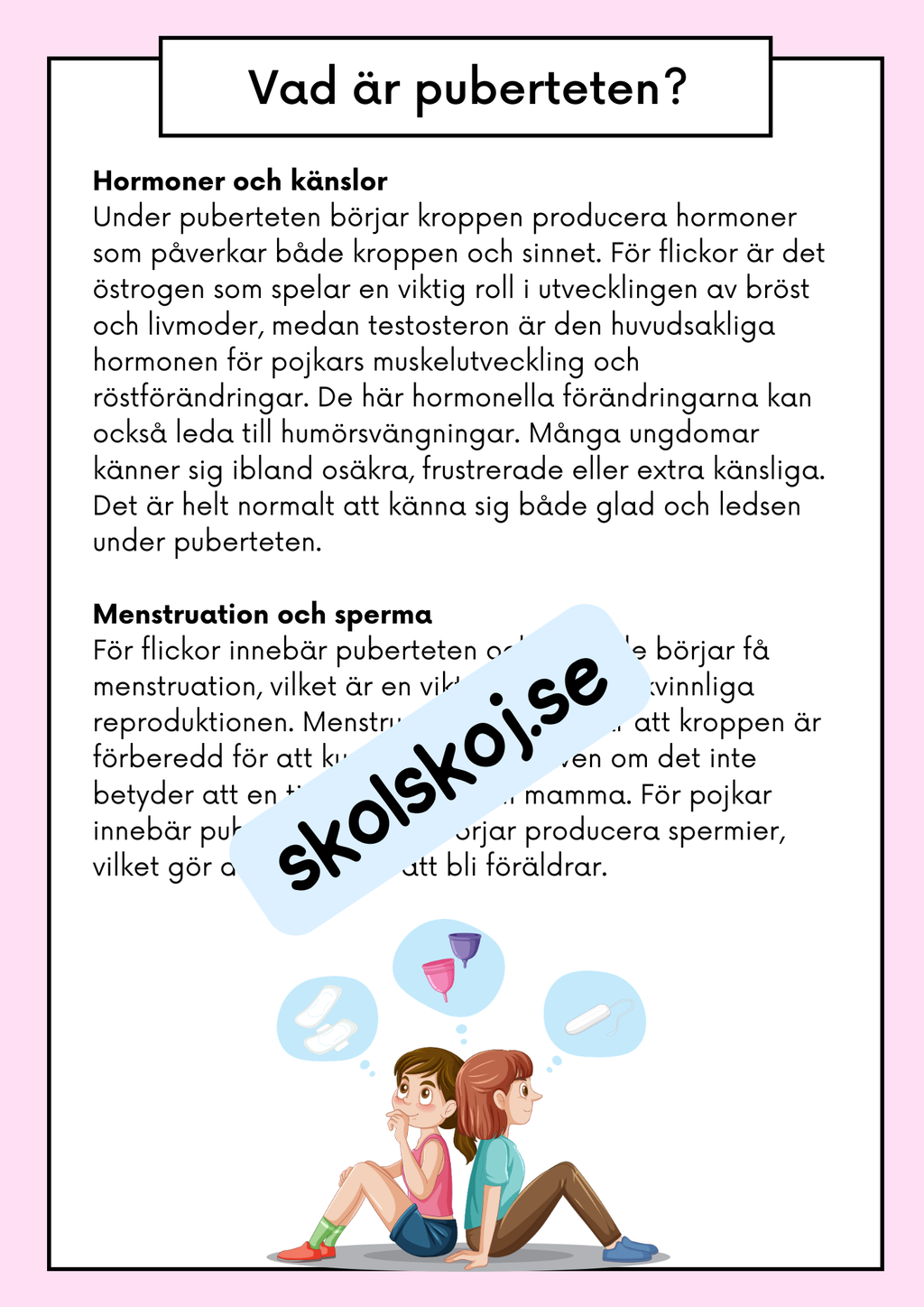Att förstå puberteten - Relationer och identitet - Årskurs 7 - 9