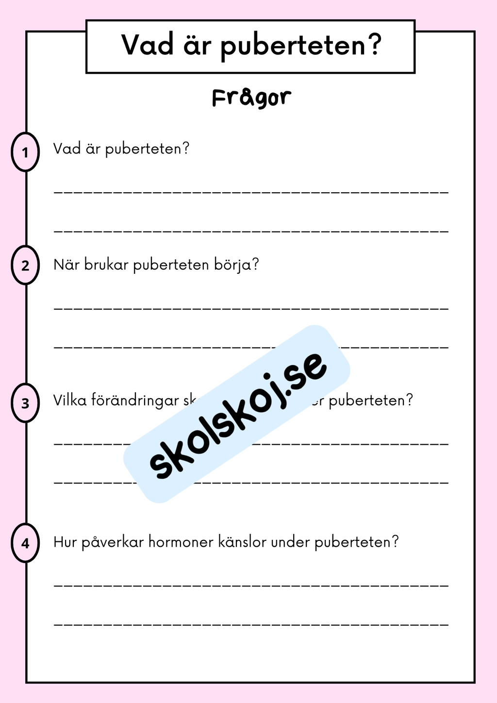 Att förstå puberteten - Relationer och identitet - Årskurs 7 - 9