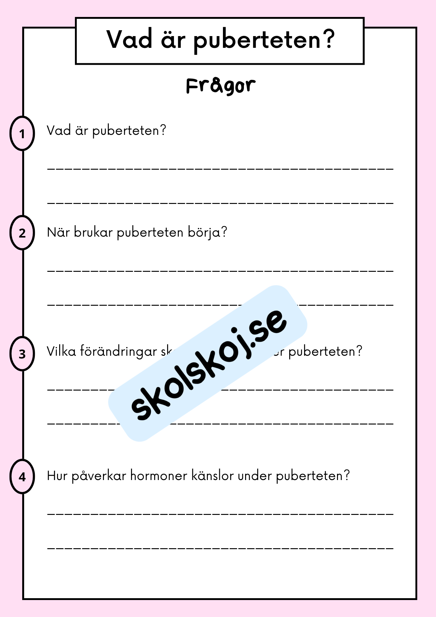 Att förstå puberteten - Relationer och identitet - Årskurs 7 - 9