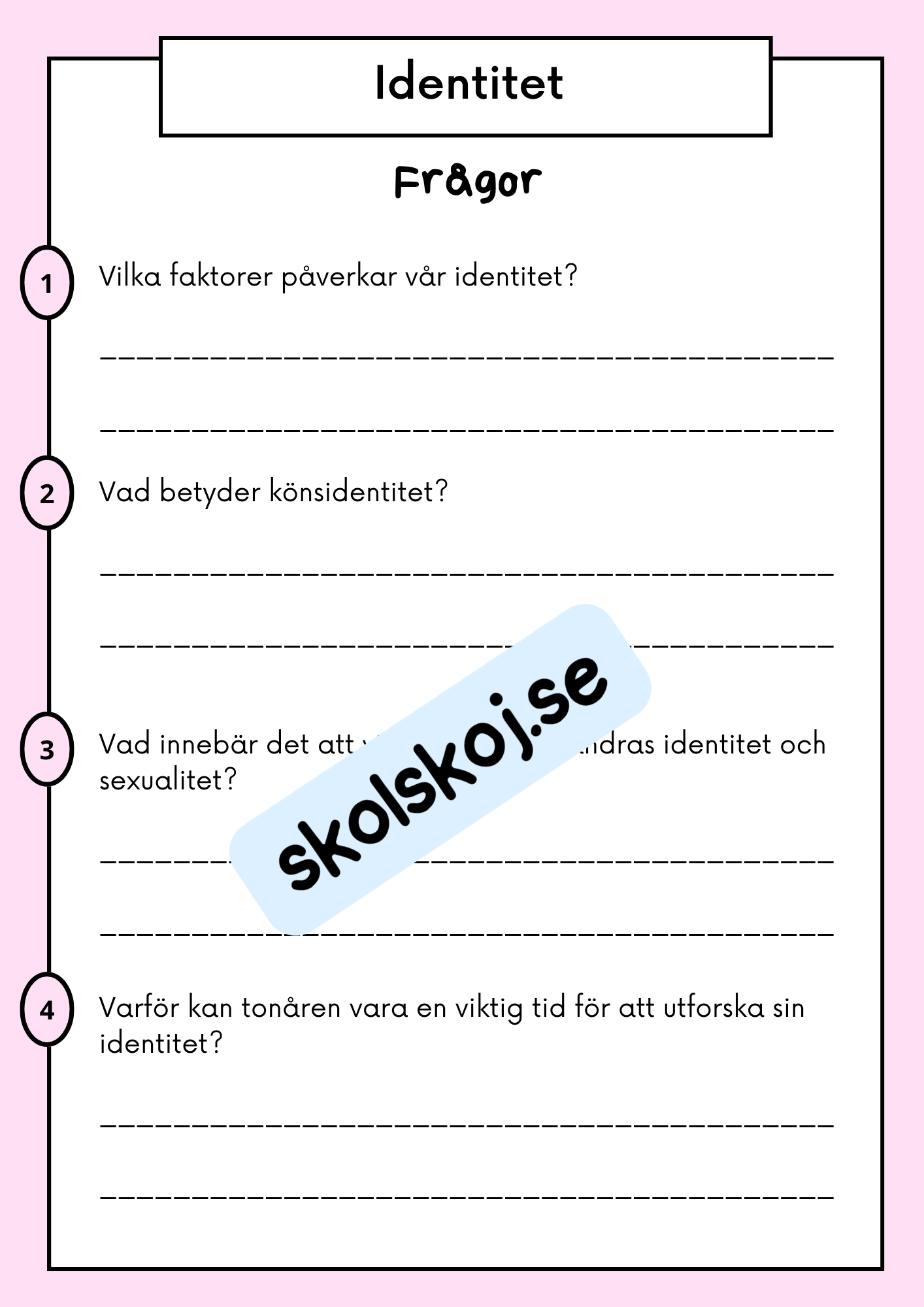 Att förstå puberteten - Relationer och identitet - Årskurs 7 - 9