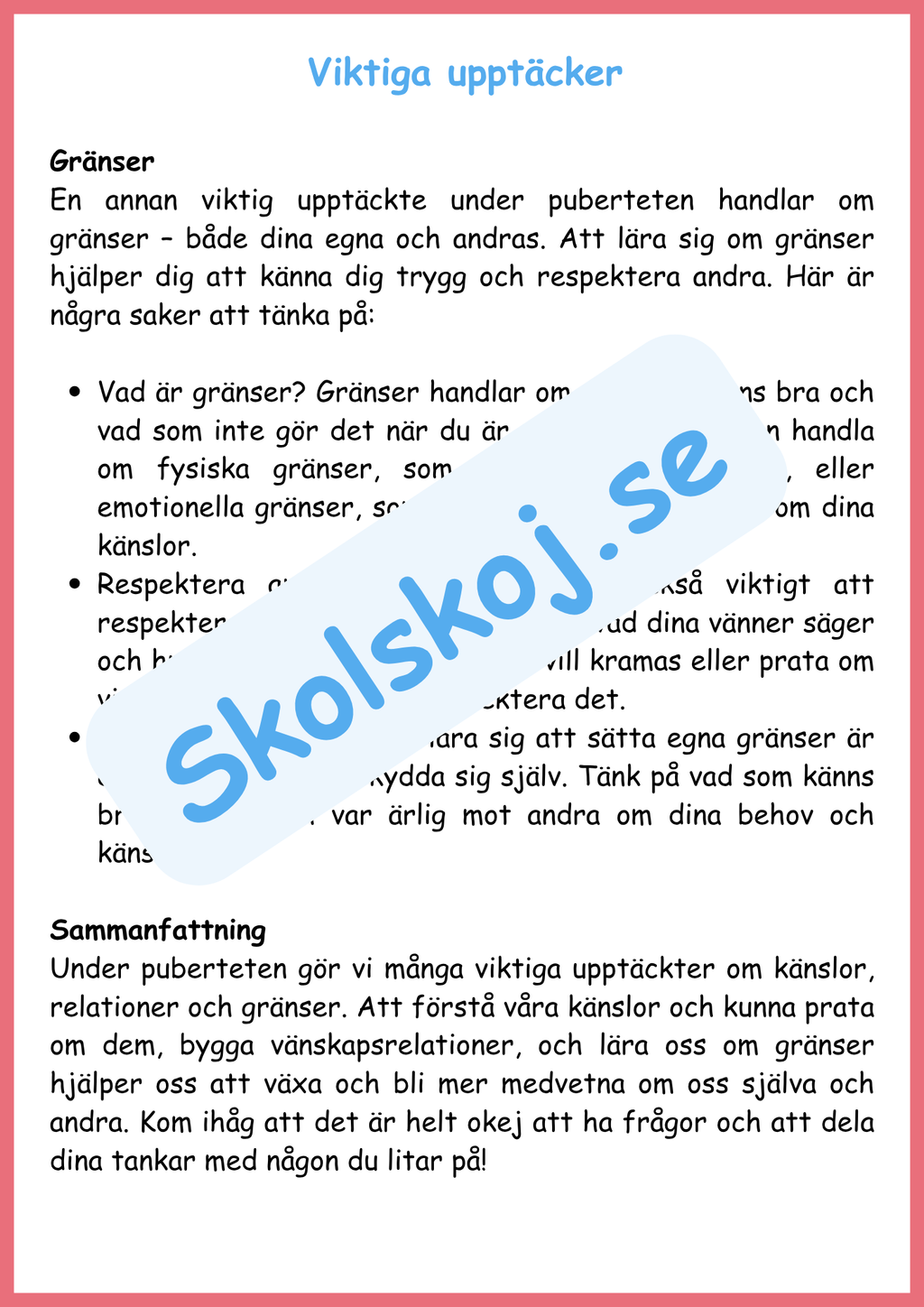 Att växa - En guide om puberteten