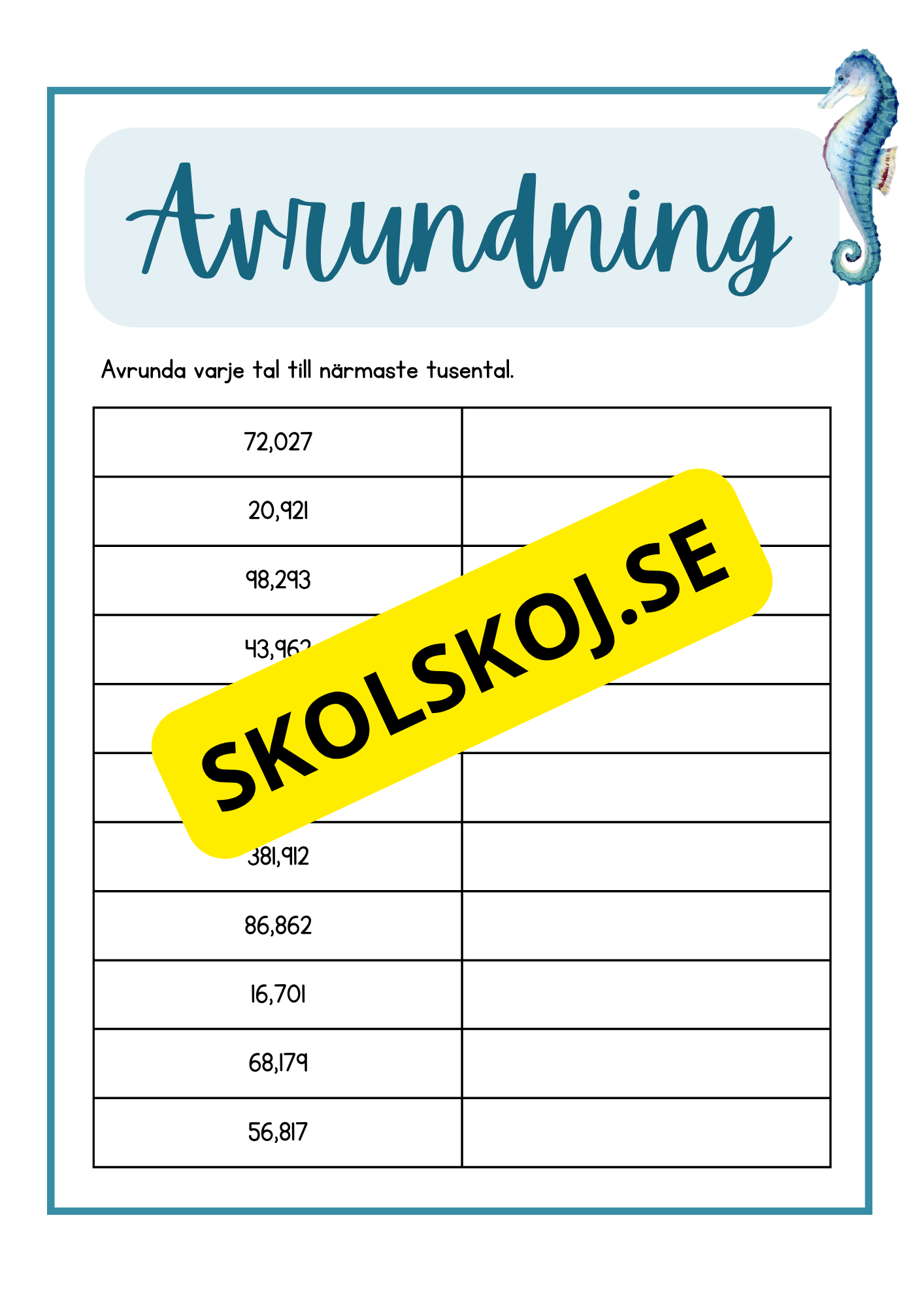 Avrudning - Årskurs 4 - 6
