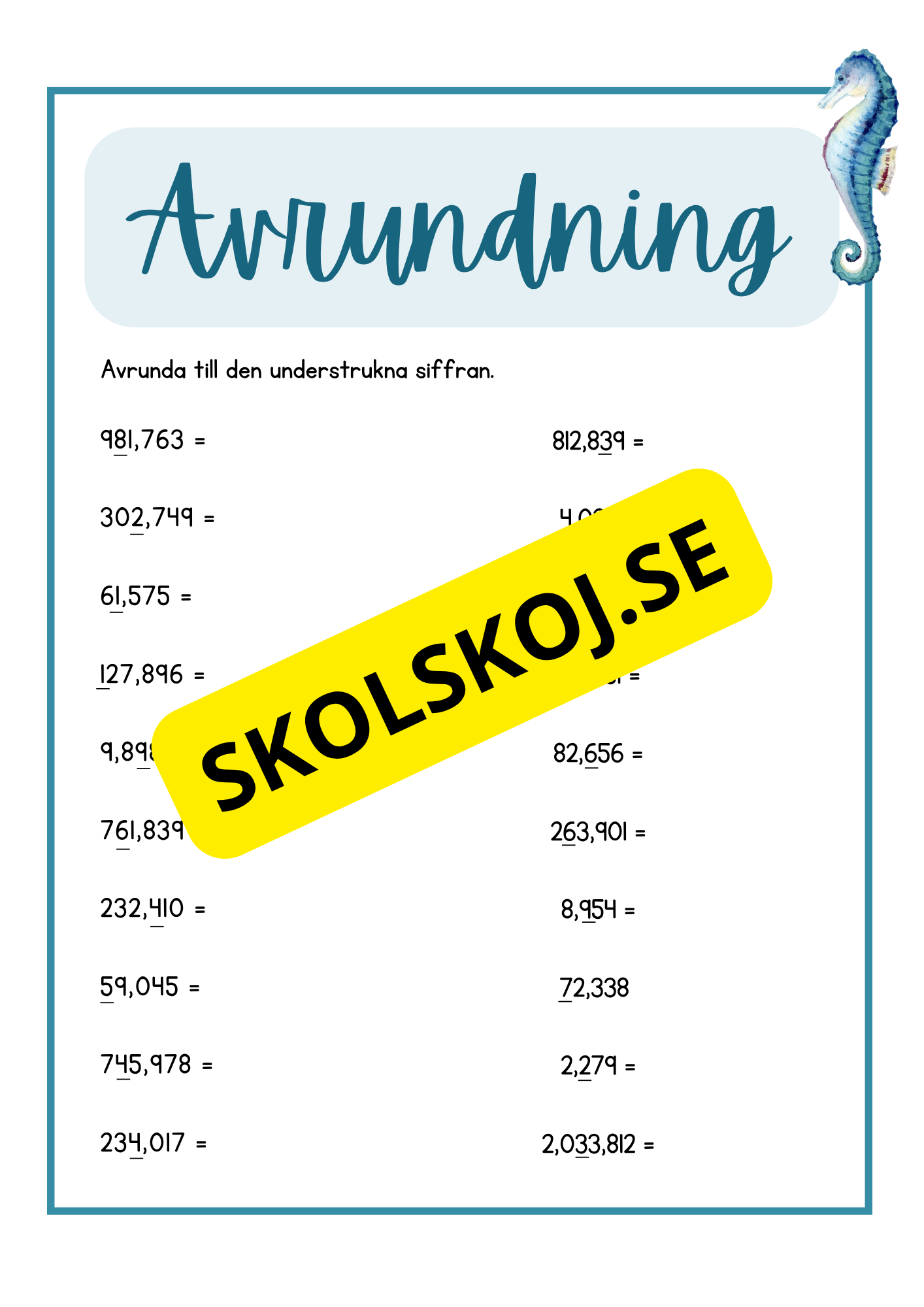 Avrudning - Årskurs 4 - 6
