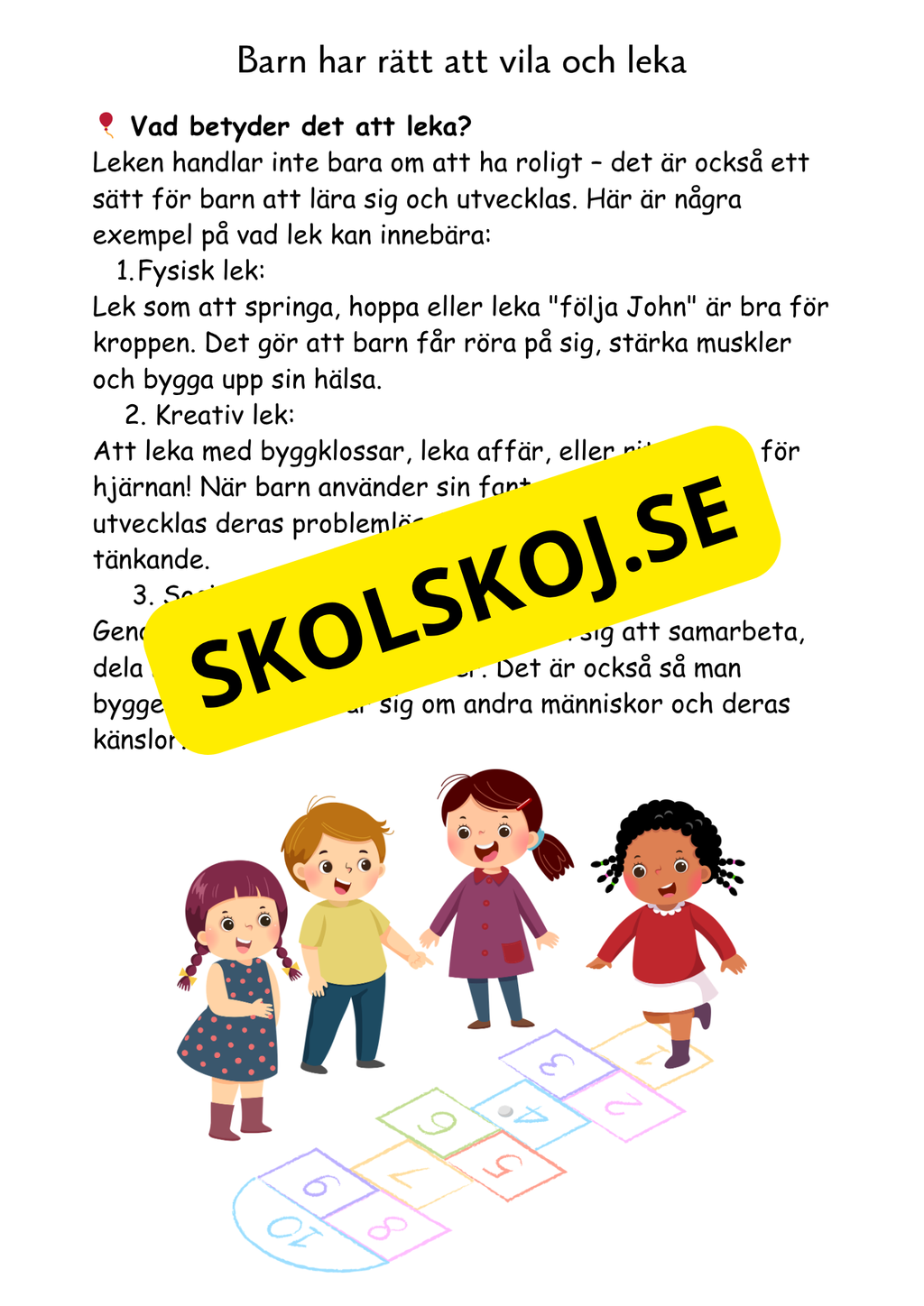 Barnkonventionen - Dina rättigheter på ett enkelt sätt