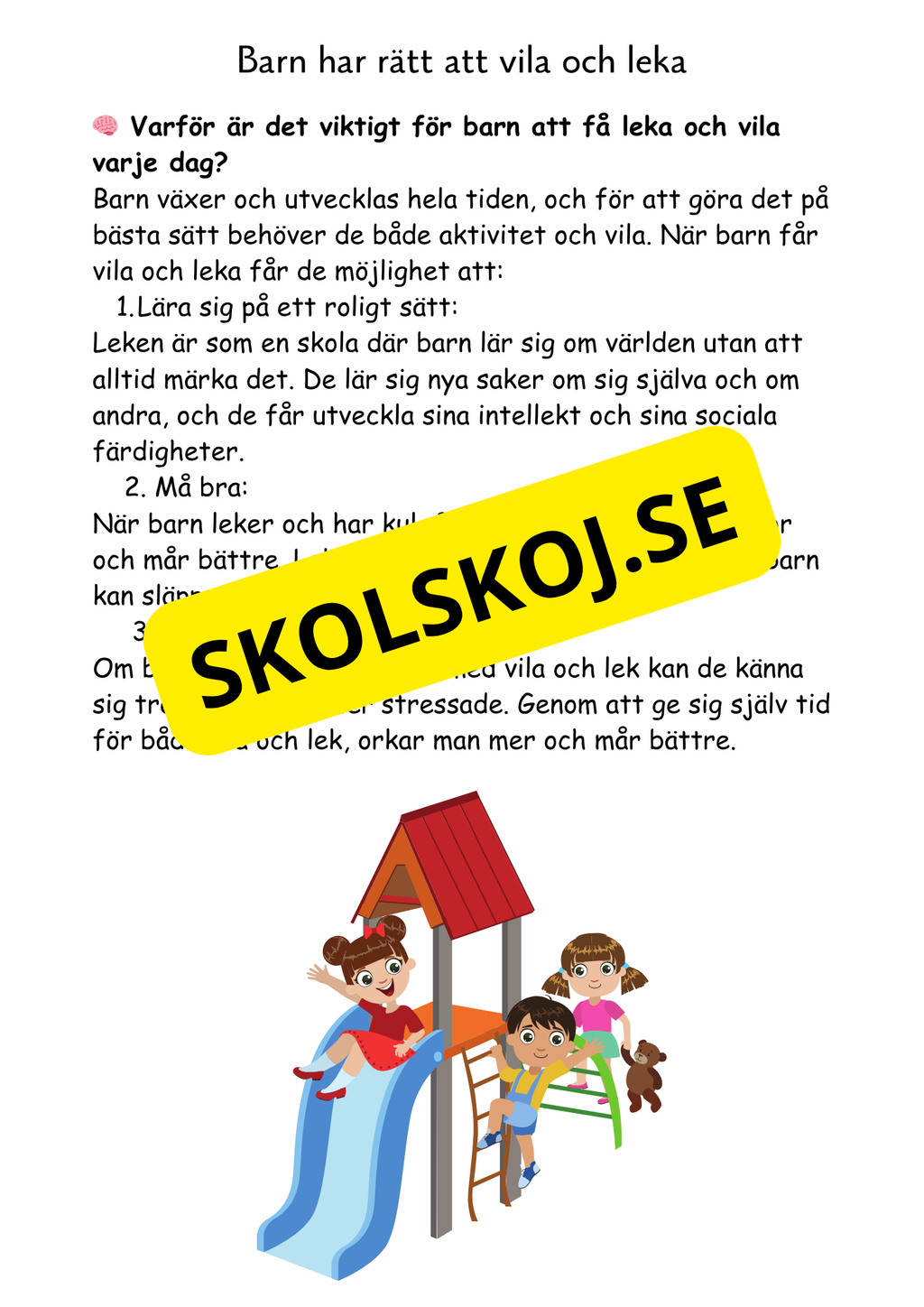 Barnkonventionen - Dina rättigheter på ett enkelt sätt