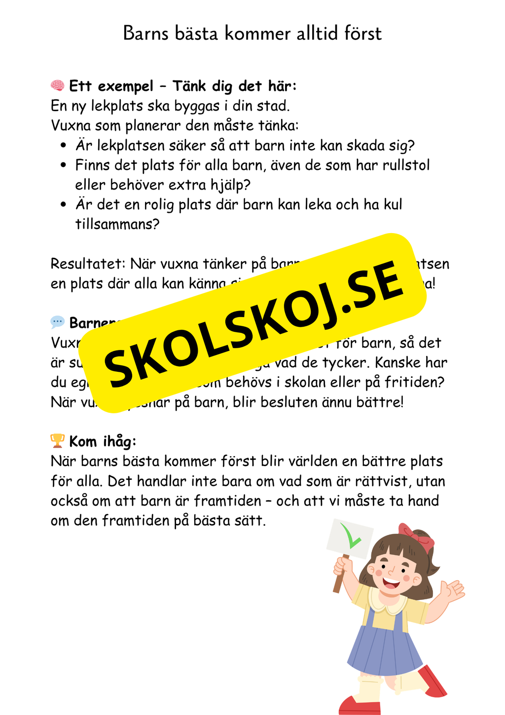 Barnkonventionen - Dina rättigheter på ett enkelt sätt