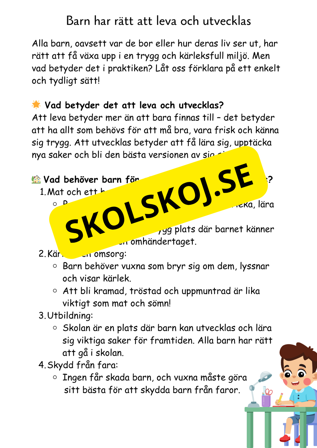 Barnkonventionen - Dina rättigheter på ett enkelt sätt