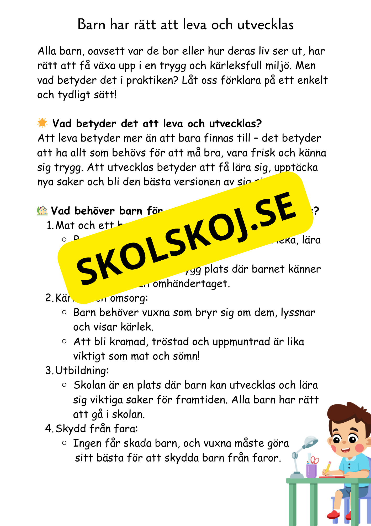 Barnkonventionen - Dina rättigheter på ett enkelt sätt