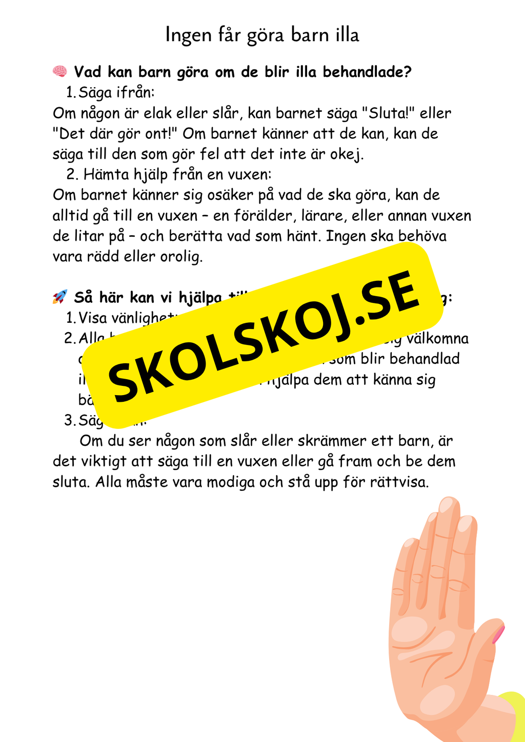 Barnkonventionen - Dina rättigheter på ett enkelt sätt