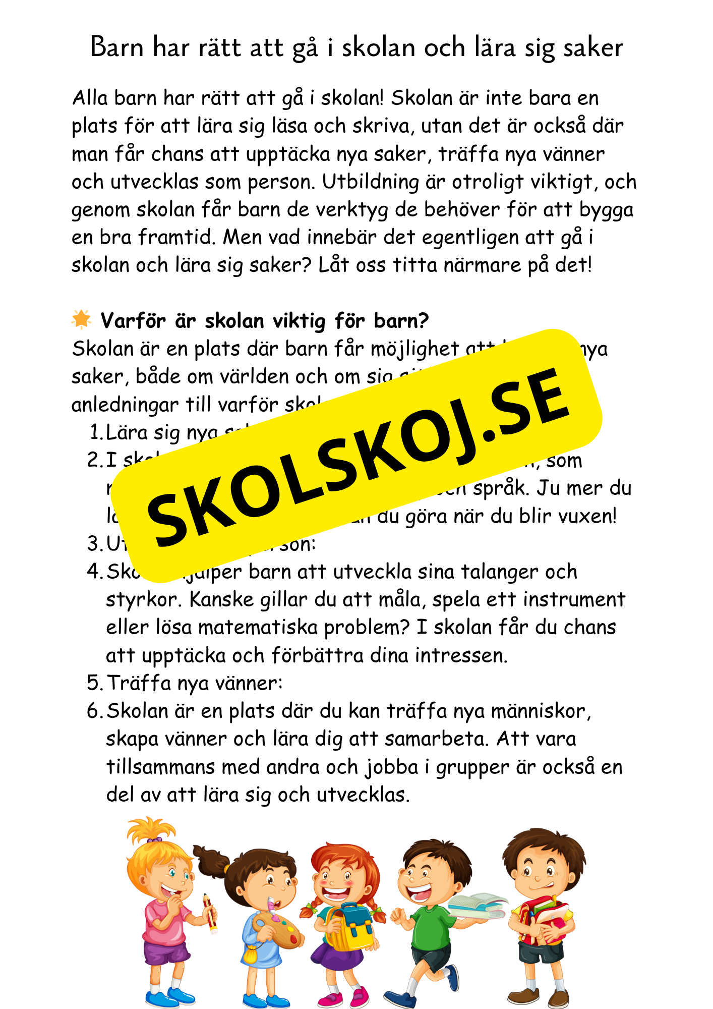 Barnkonventionen - Dina rättigheter på ett enkelt sätt