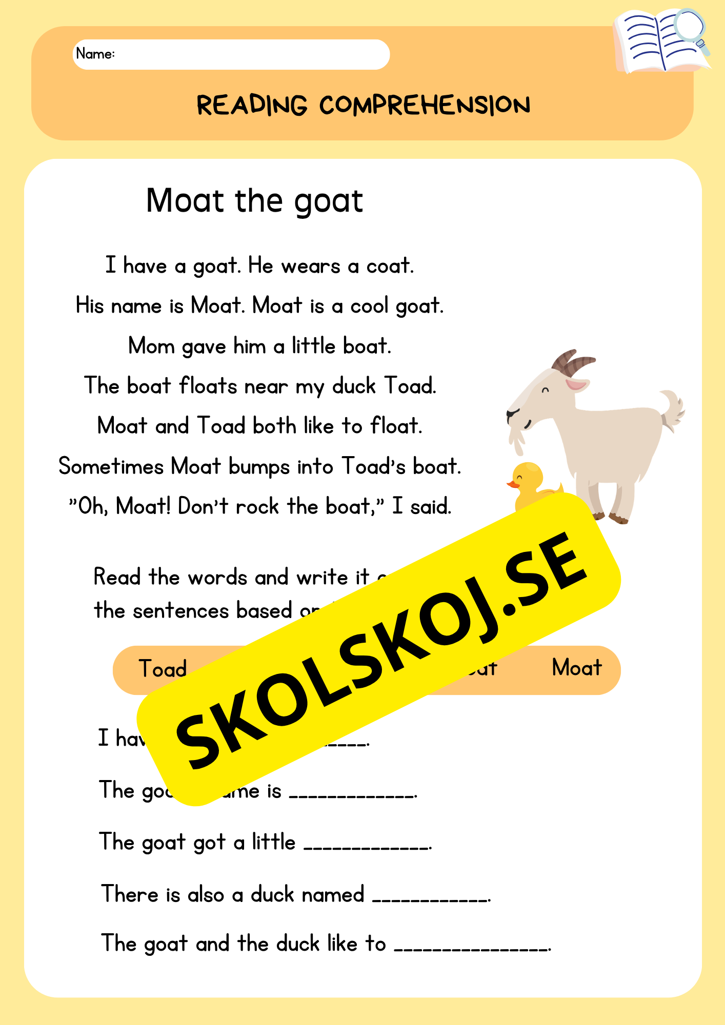 Basic reading comprehension - Enkel läsförståelse - Engelska