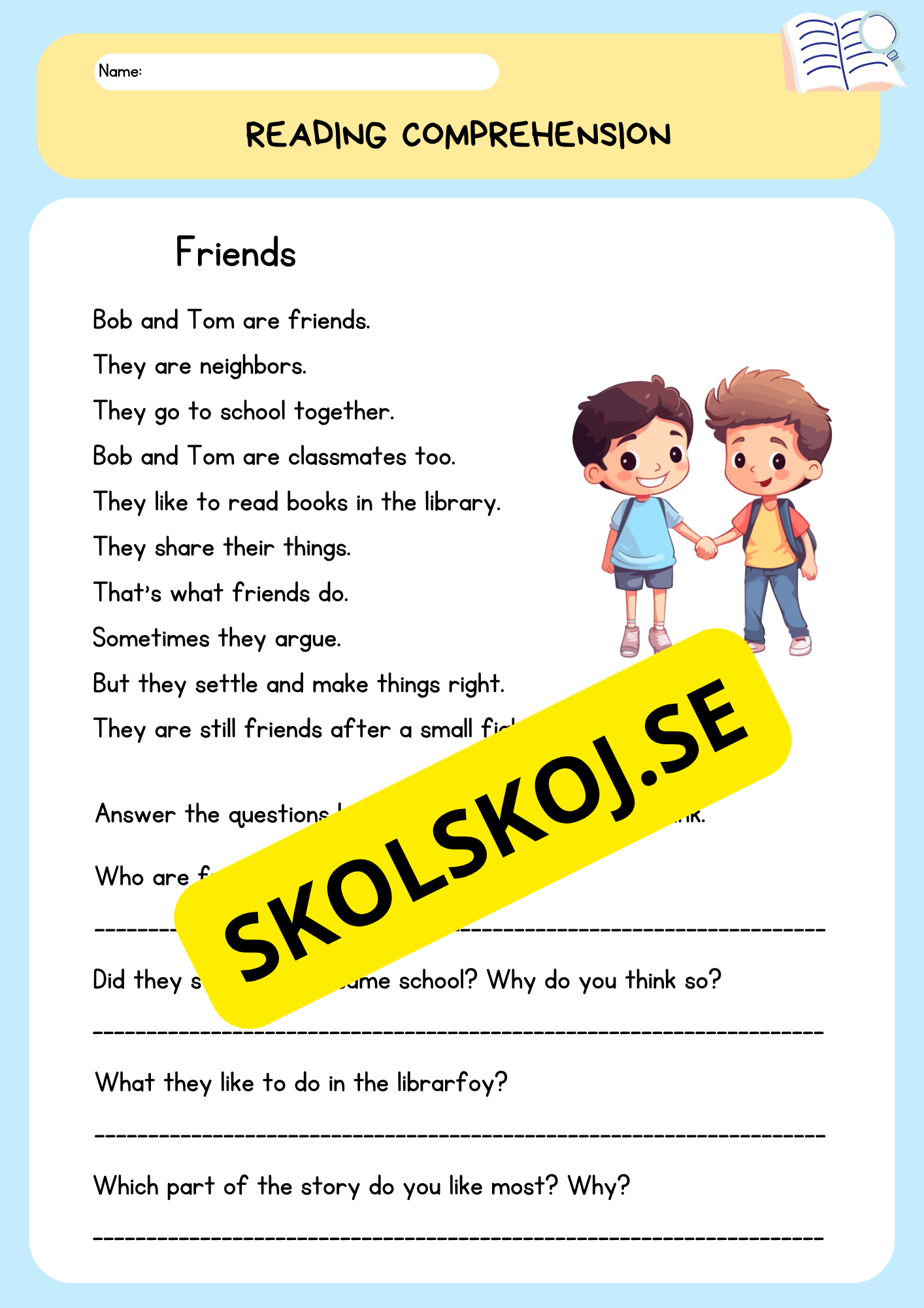 Basic reading comprehension - Enkel läsförståelse - Engelska