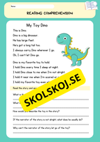 Basic reading comprehension - Enkel läsförståelse - Engelska