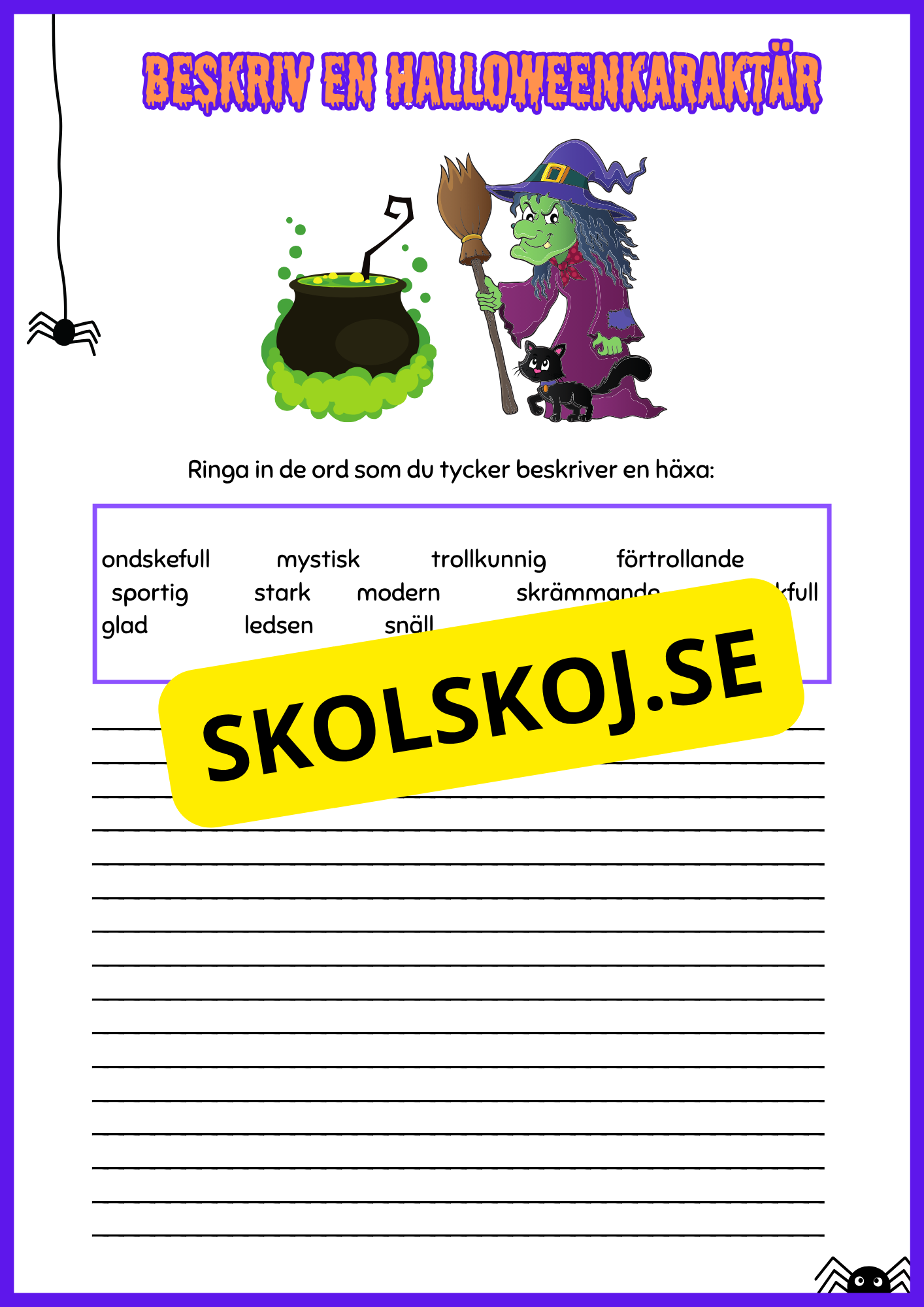 Beskriv en halloweenkaraktär