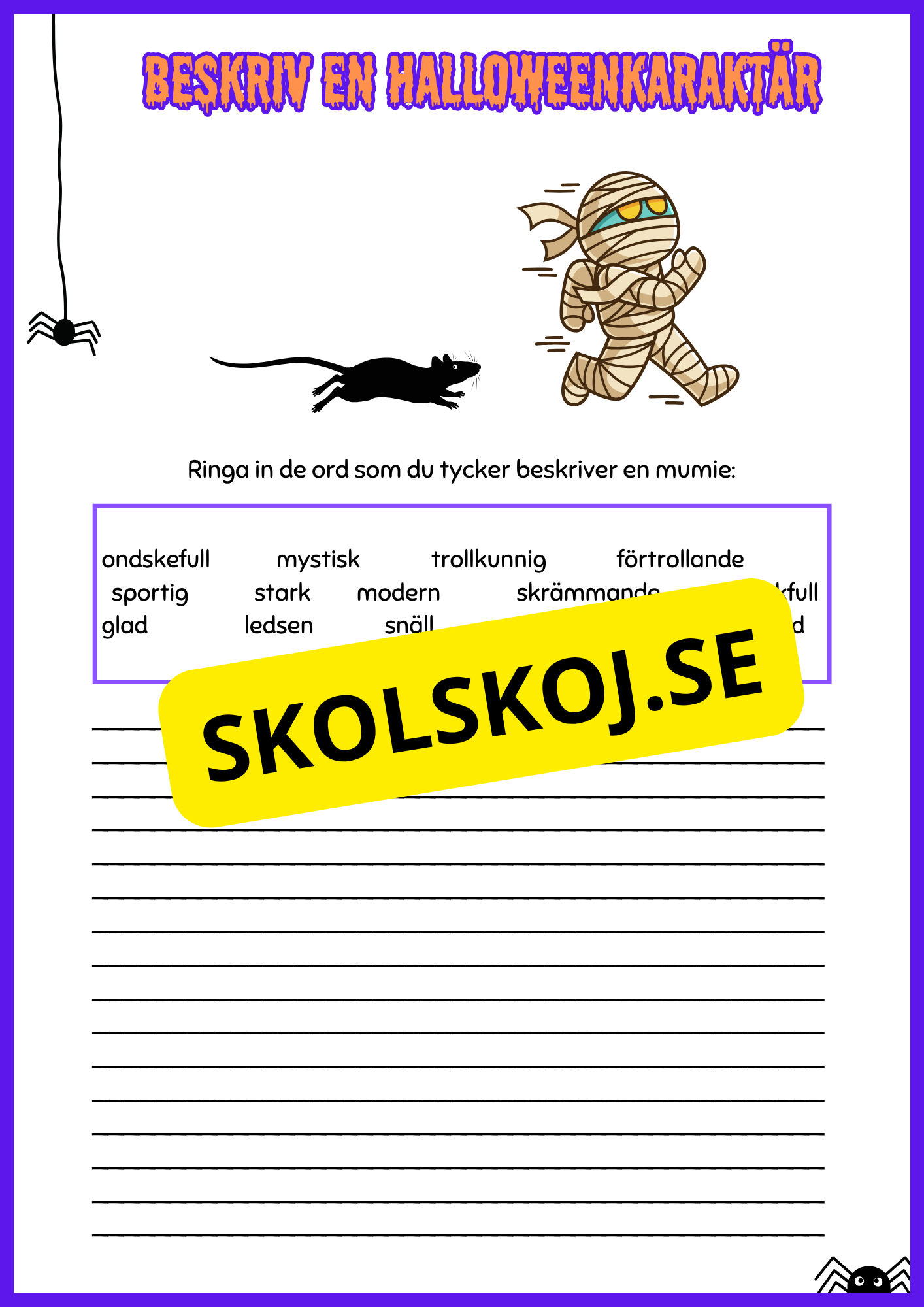 Beskriv en halloweenkaraktär