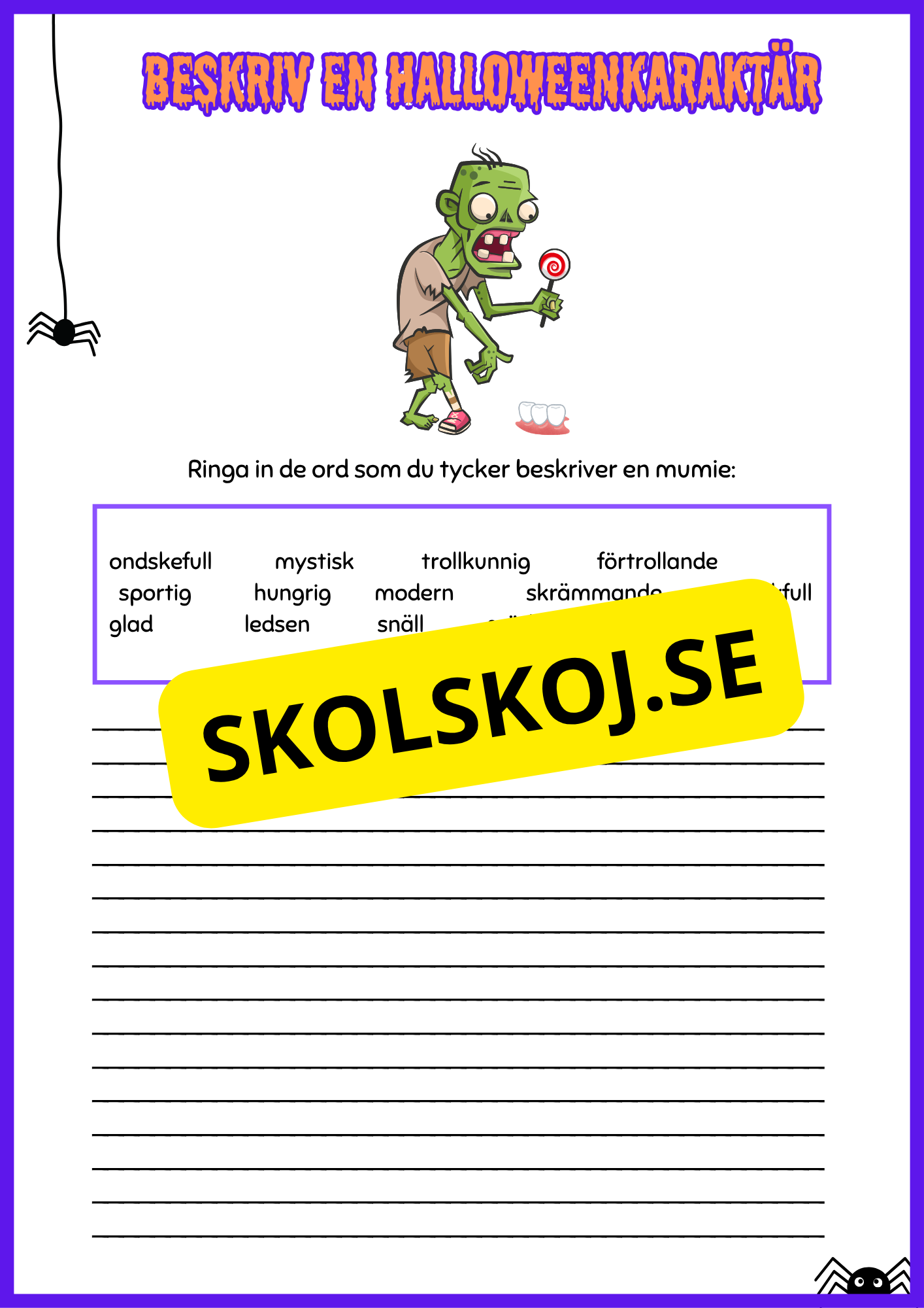 Beskriv en halloweenkaraktär