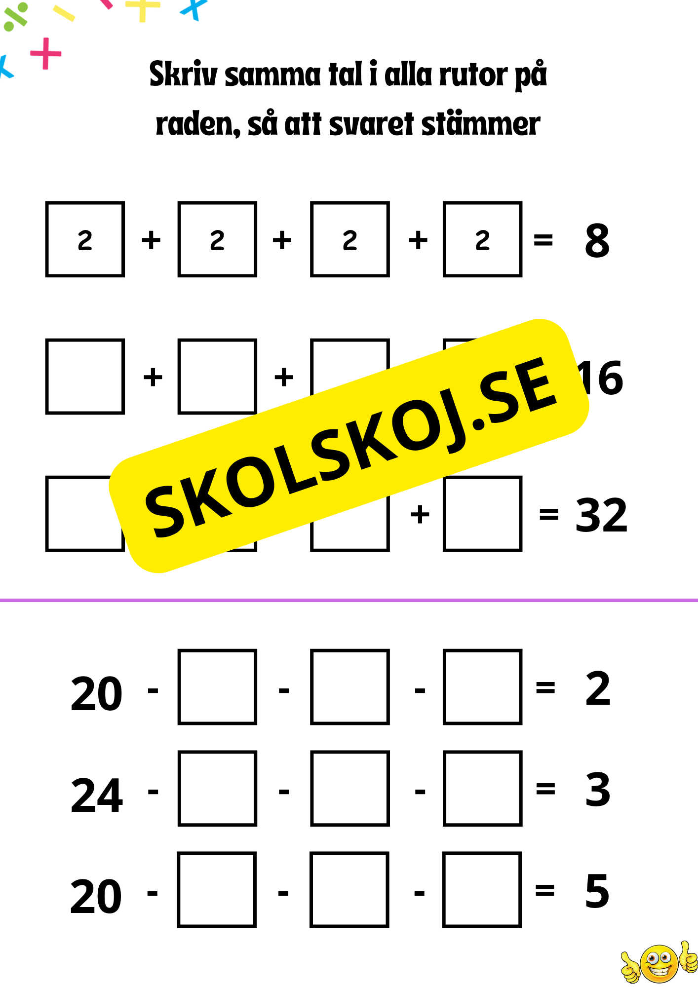 Blandade uppgifter åk 1 - 2