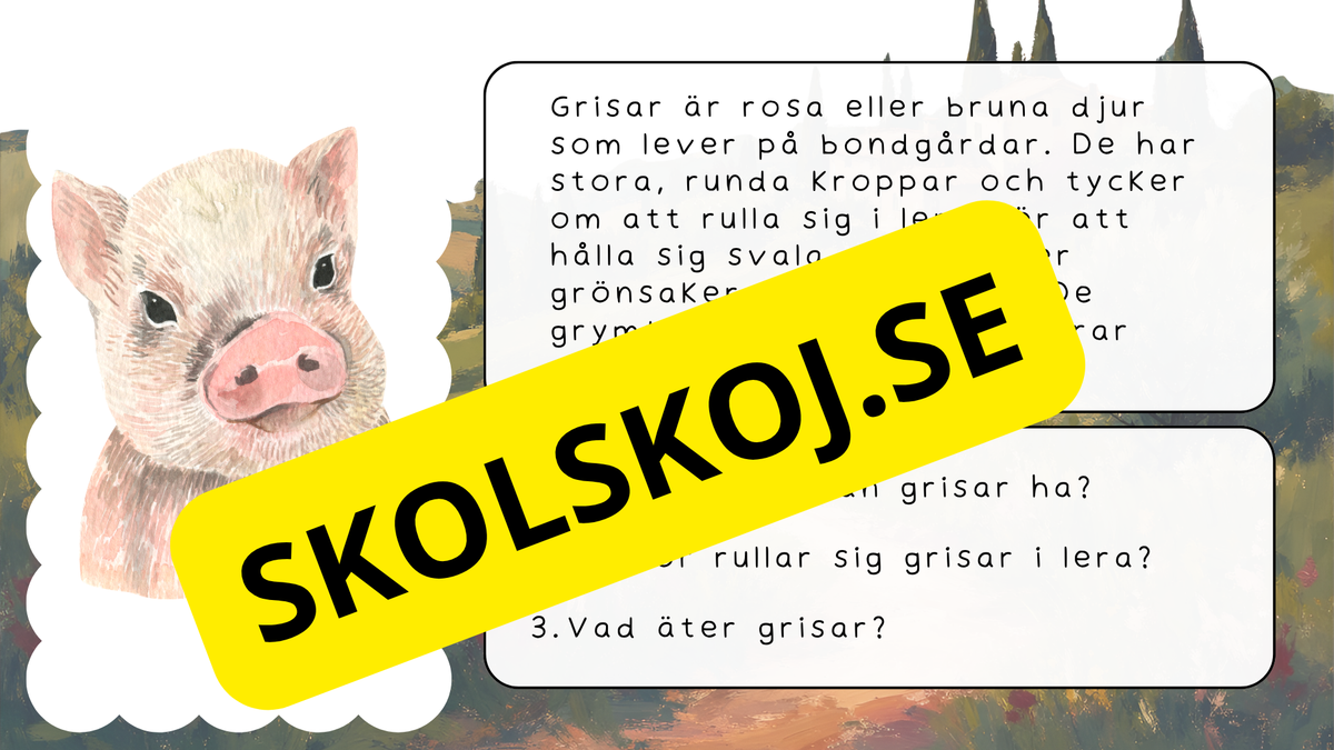 Bondgårdens djur - Läsförståelse