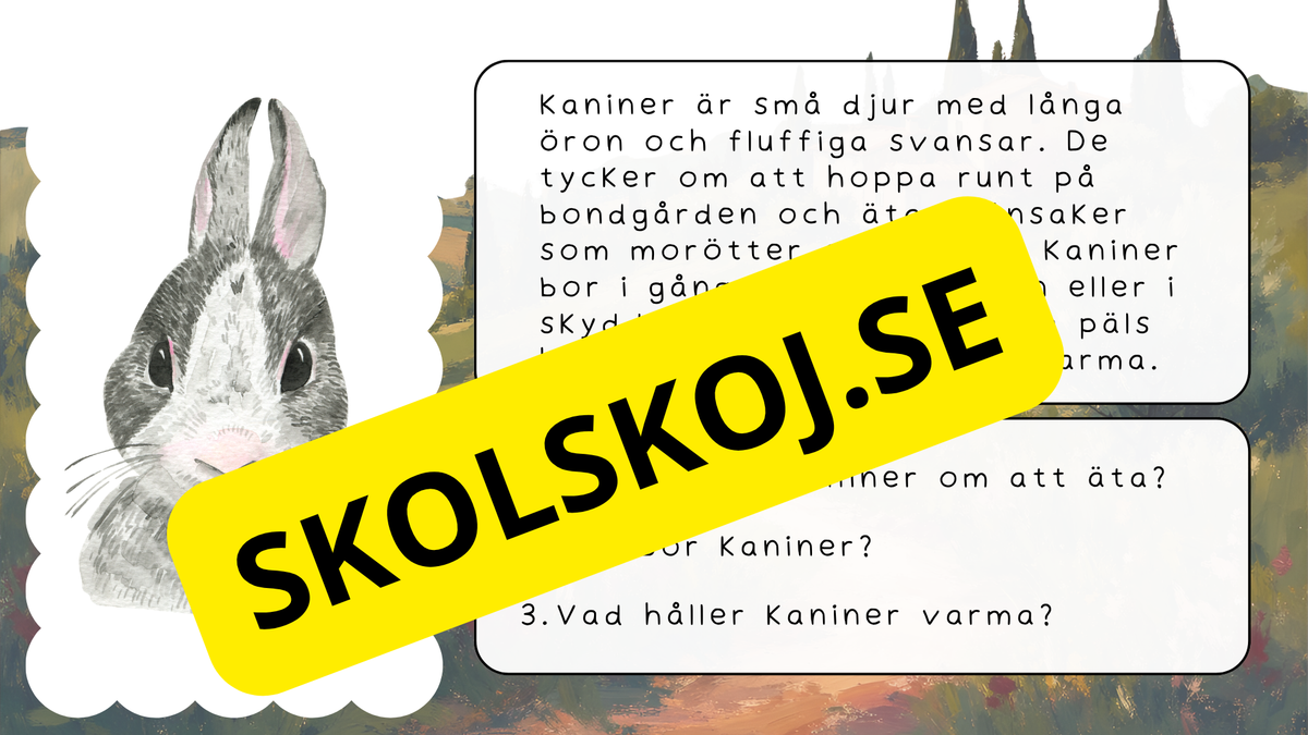 Bondgårdens djur - Läsförståelse