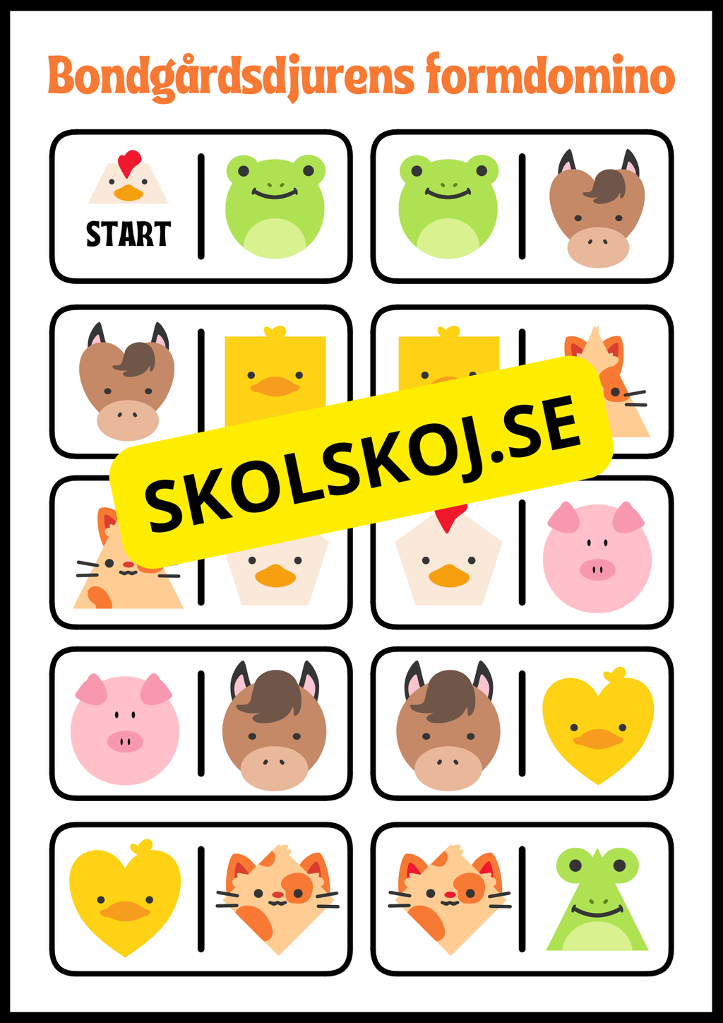 Bondgårdsdjurens formdomino