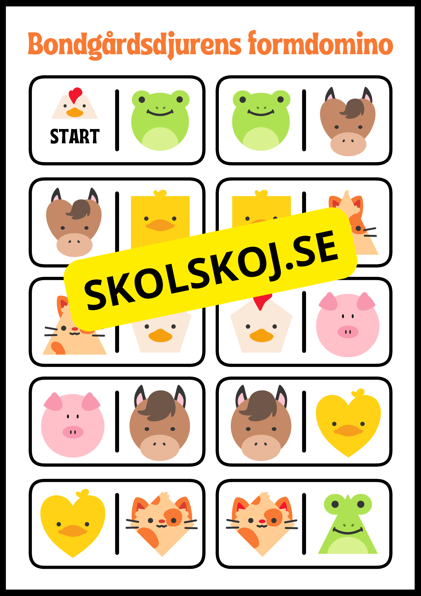 Bondgårdsdjurens formdomino