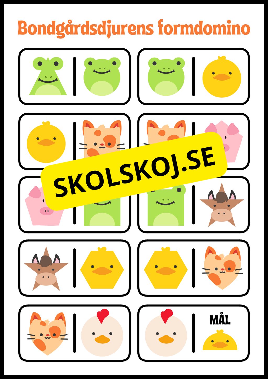 Bondgårdsdjurens formdomino