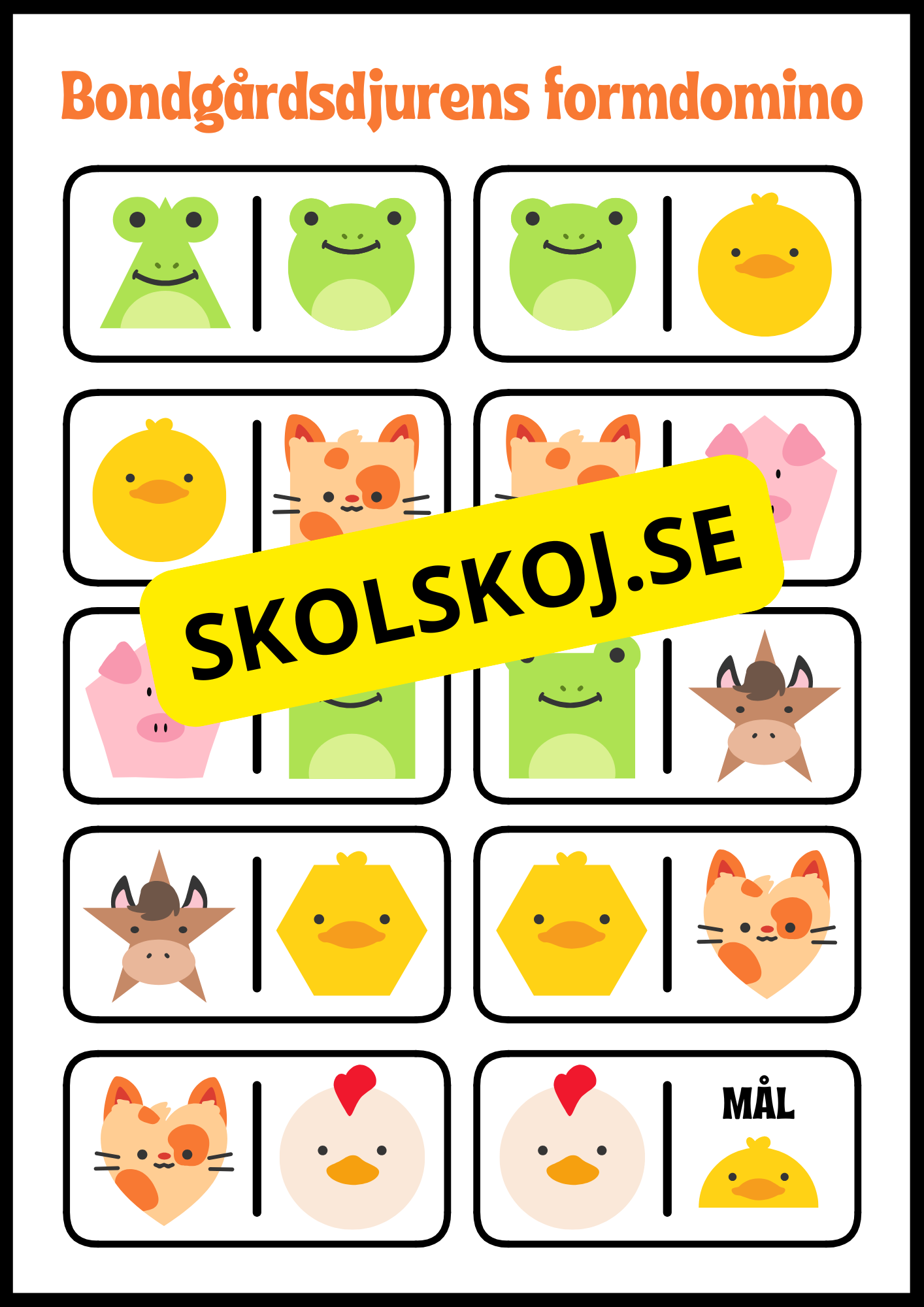 Bondgårdsdjurens formdomino