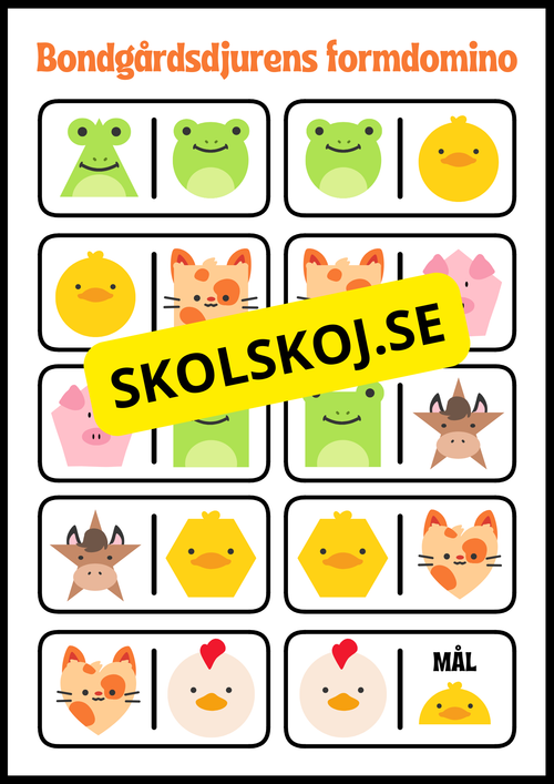 Bondgårdsdjurens formdomino