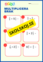 Bråk - Multiplikation och division