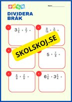 Bråk - Multiplikation och division