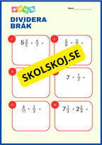 Bråk - Multiplikation och division
