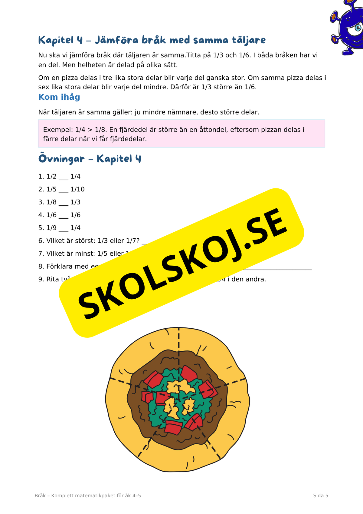 Bråk från grunden – Komplett elevpaket för åk 4–5