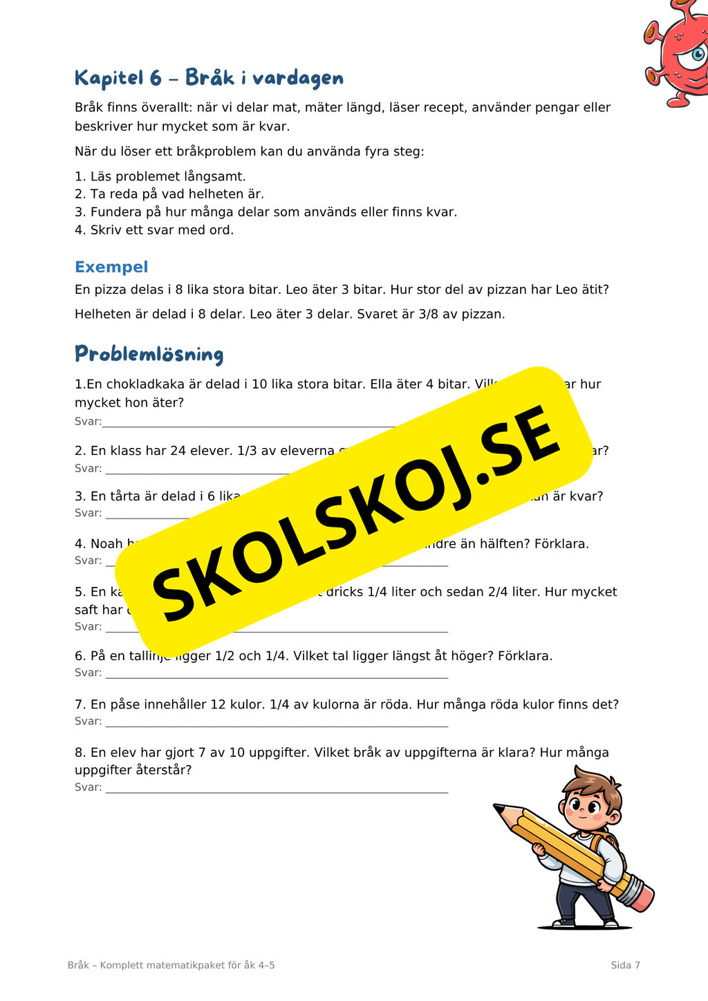 Bråk från grunden – Komplett elevpaket för åk 4–5