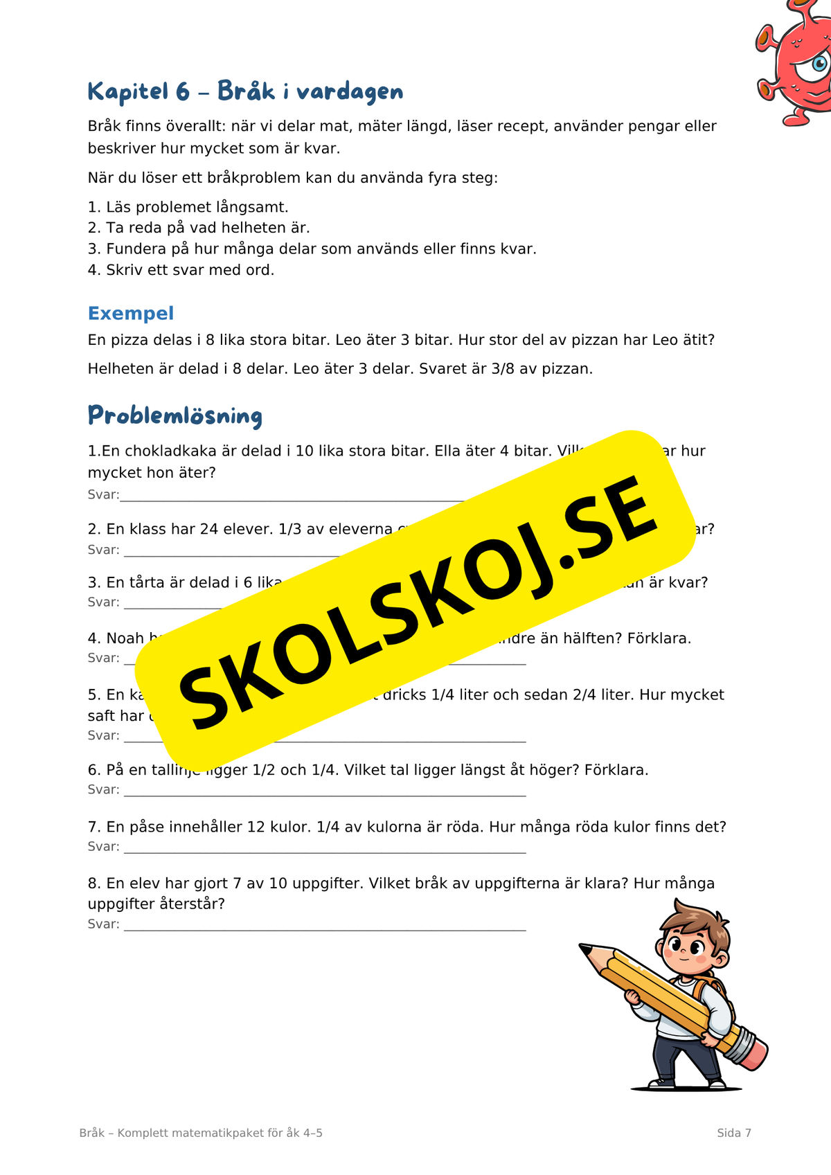 Bråk från grunden – Komplett elevpaket för åk 4–5