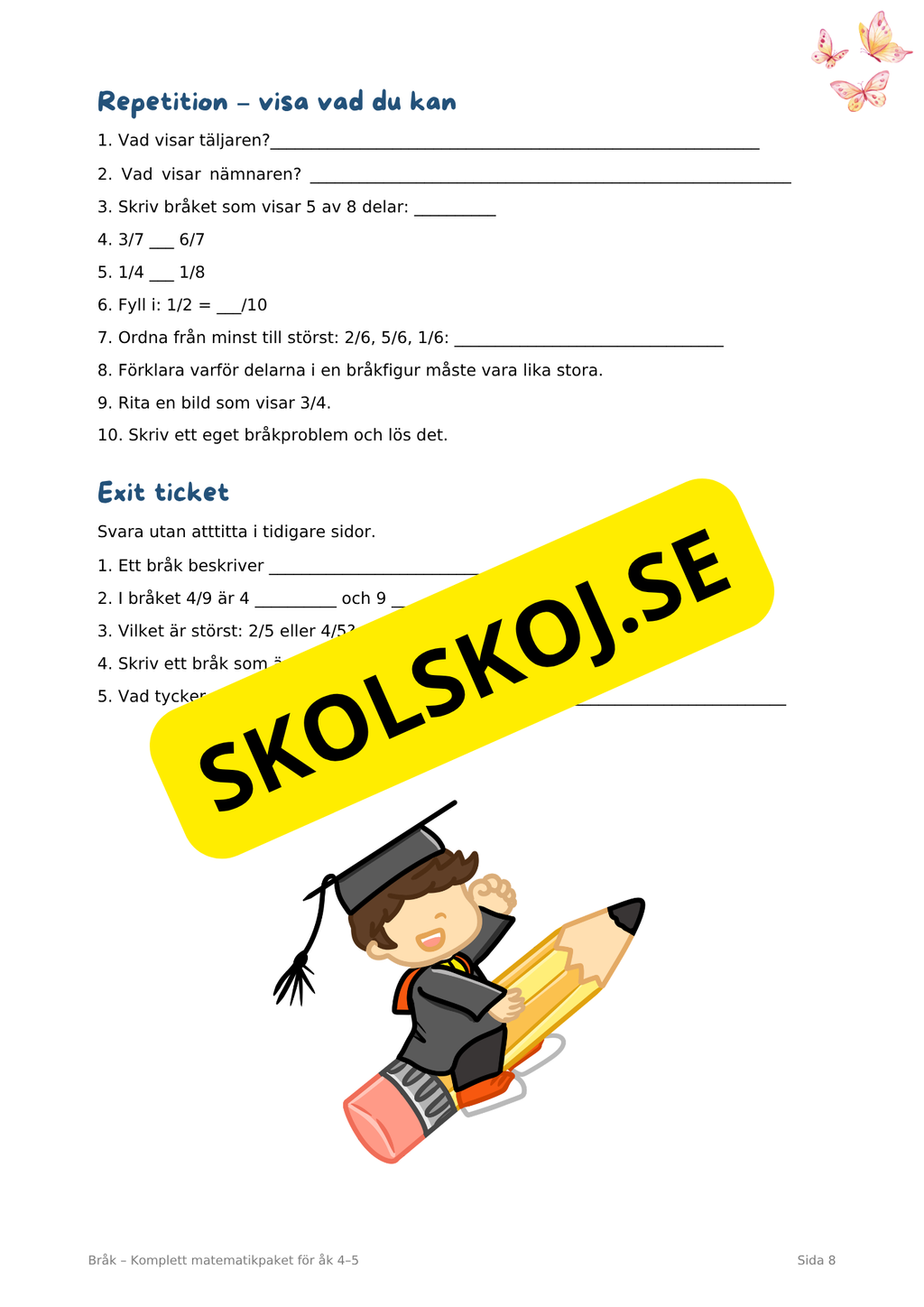 Bråk från grunden – Komplett elevpaket för åk 4–5