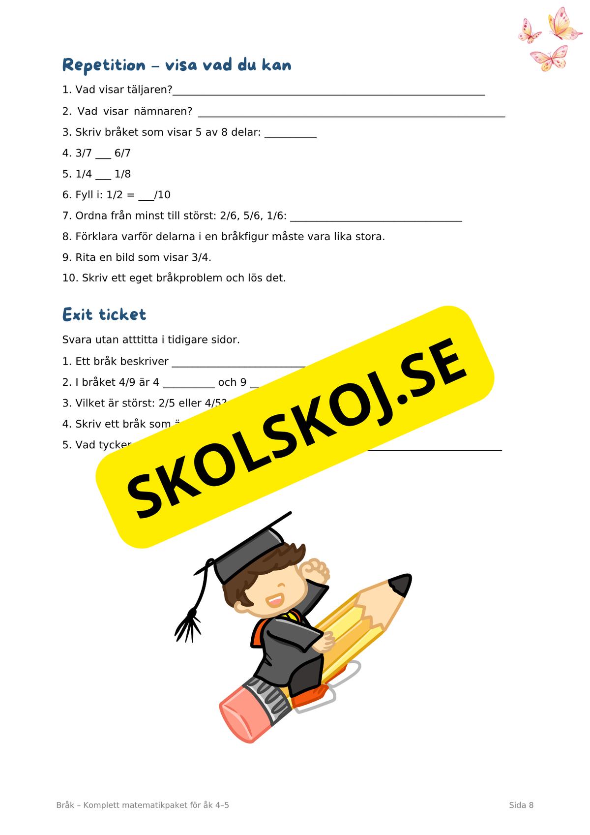 Bråk från grunden – Komplett elevpaket för åk 4–5