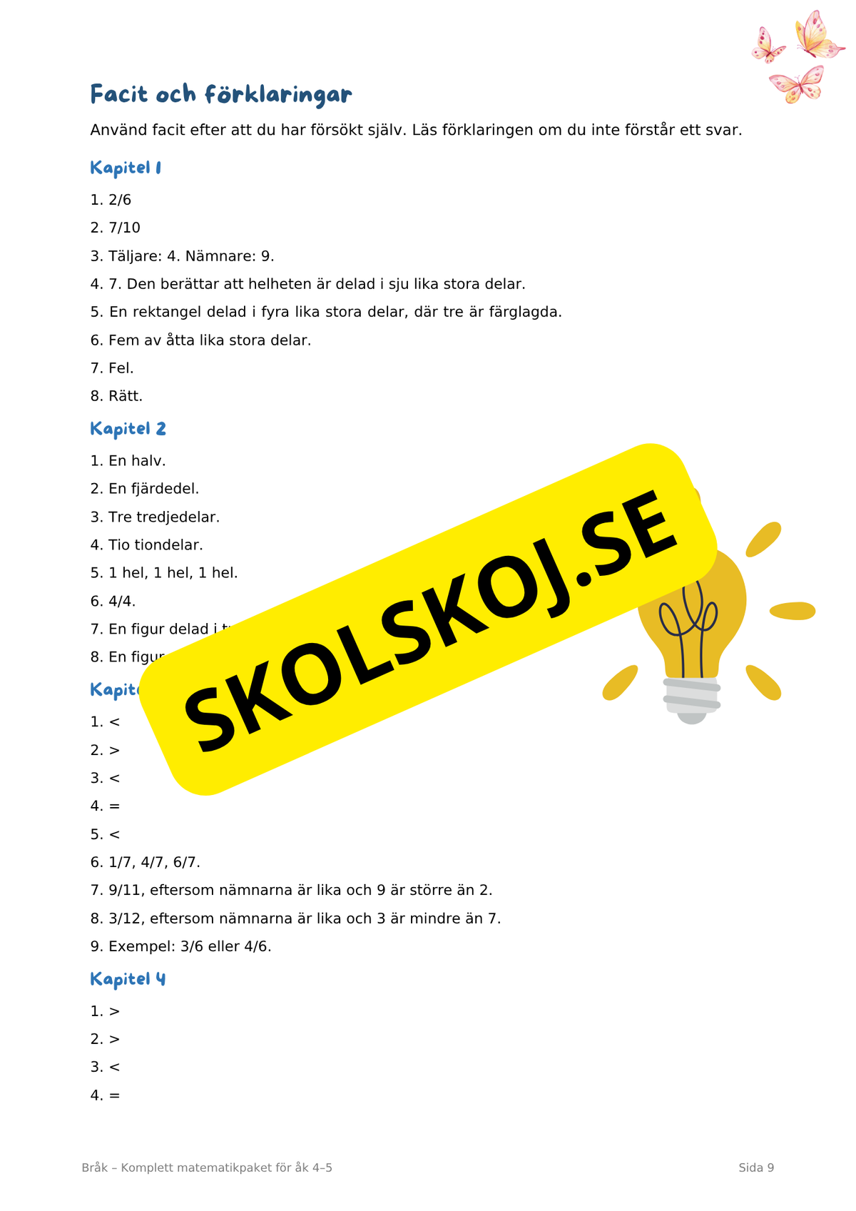 Bråk från grunden – Komplett elevpaket för åk 4–5