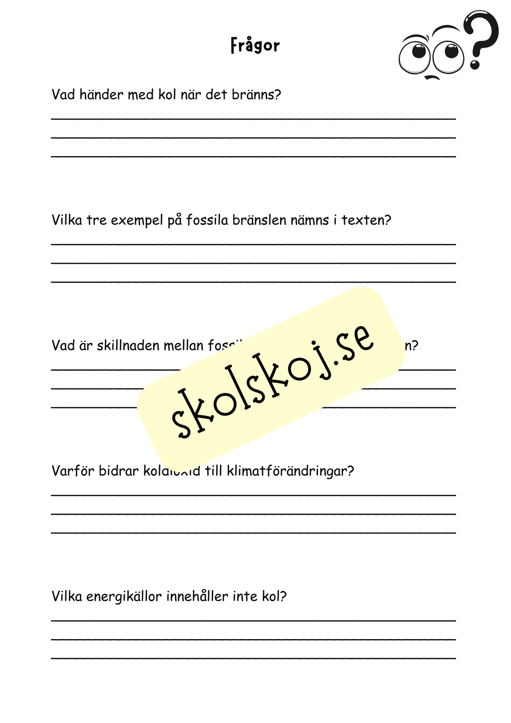 Bränslen och kemiska reaktioner  - Årskurs 4 - 6 - NO