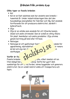 Bränslen och kemiska reaktioner  - Årskurs 4 - 6 - NO
