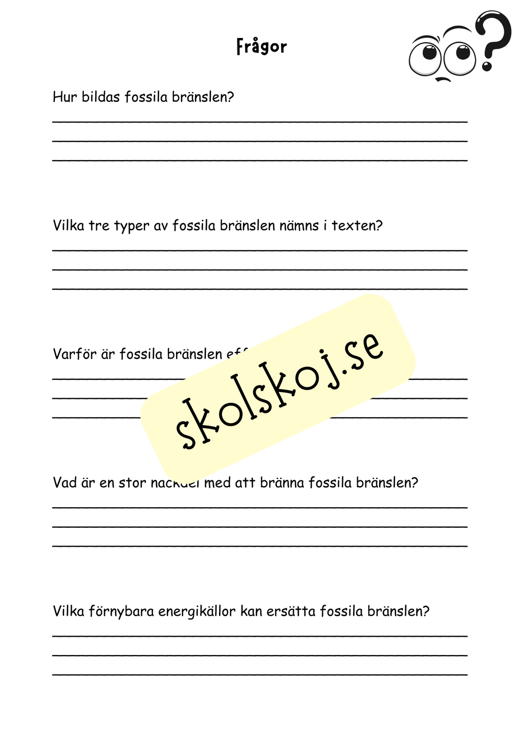 Bränslen och kemiska reaktioner  - Årskurs 4 - 6 - NO