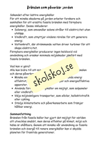 Bränslen och kemiska reaktioner  - Årskurs 4 - 6 - NO