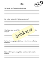 Bränslen och kemiska reaktioner  - Årskurs 4 - 6 - NO