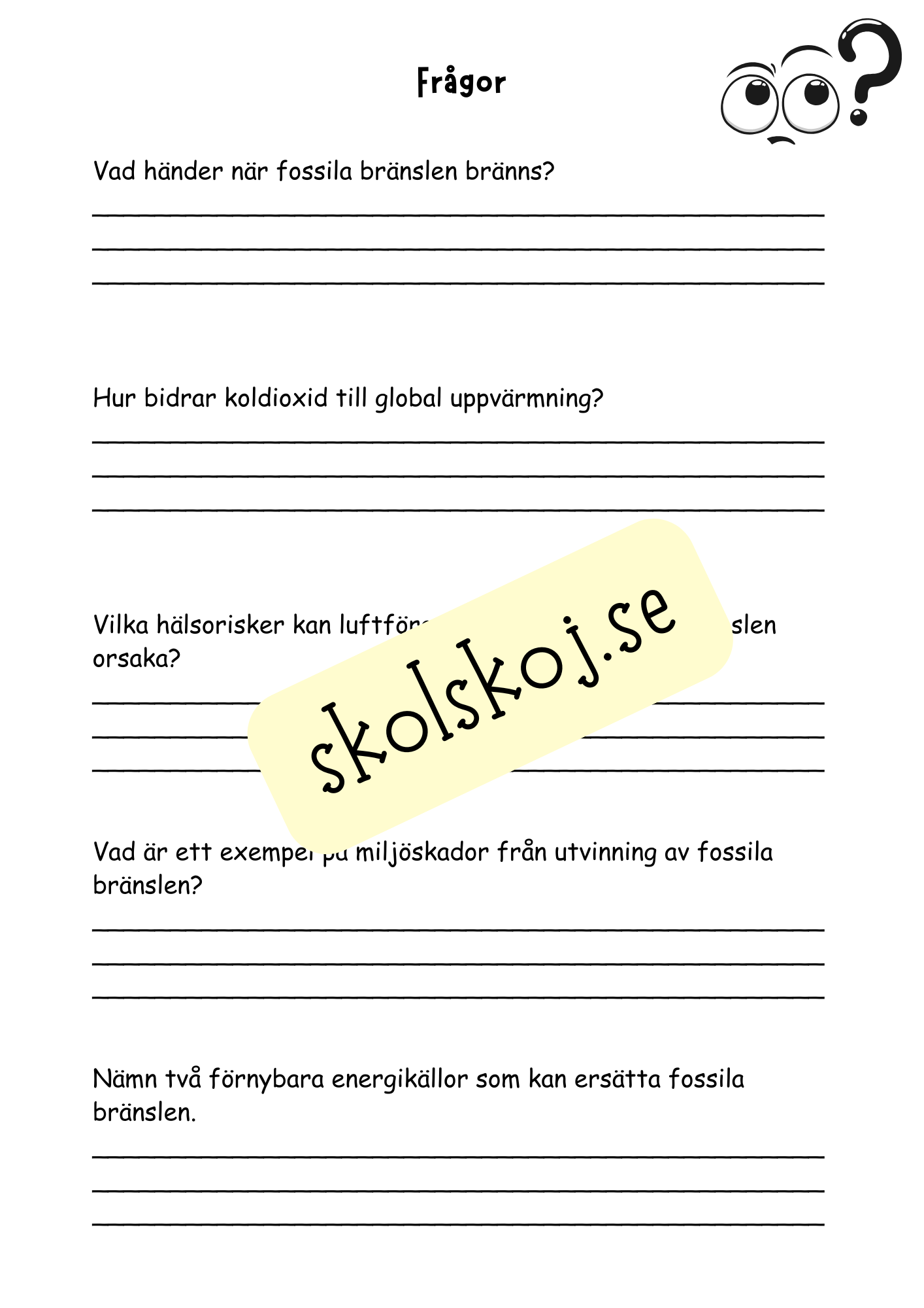 Bränslen och kemiska reaktioner  - Årskurs 4 - 6 - NO