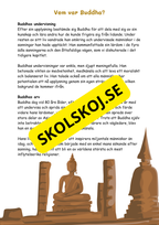 Buddhismen - Läsförståelse + frågor - SO