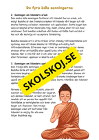 Buddhismen - Läsförståelse + frågor - SO
